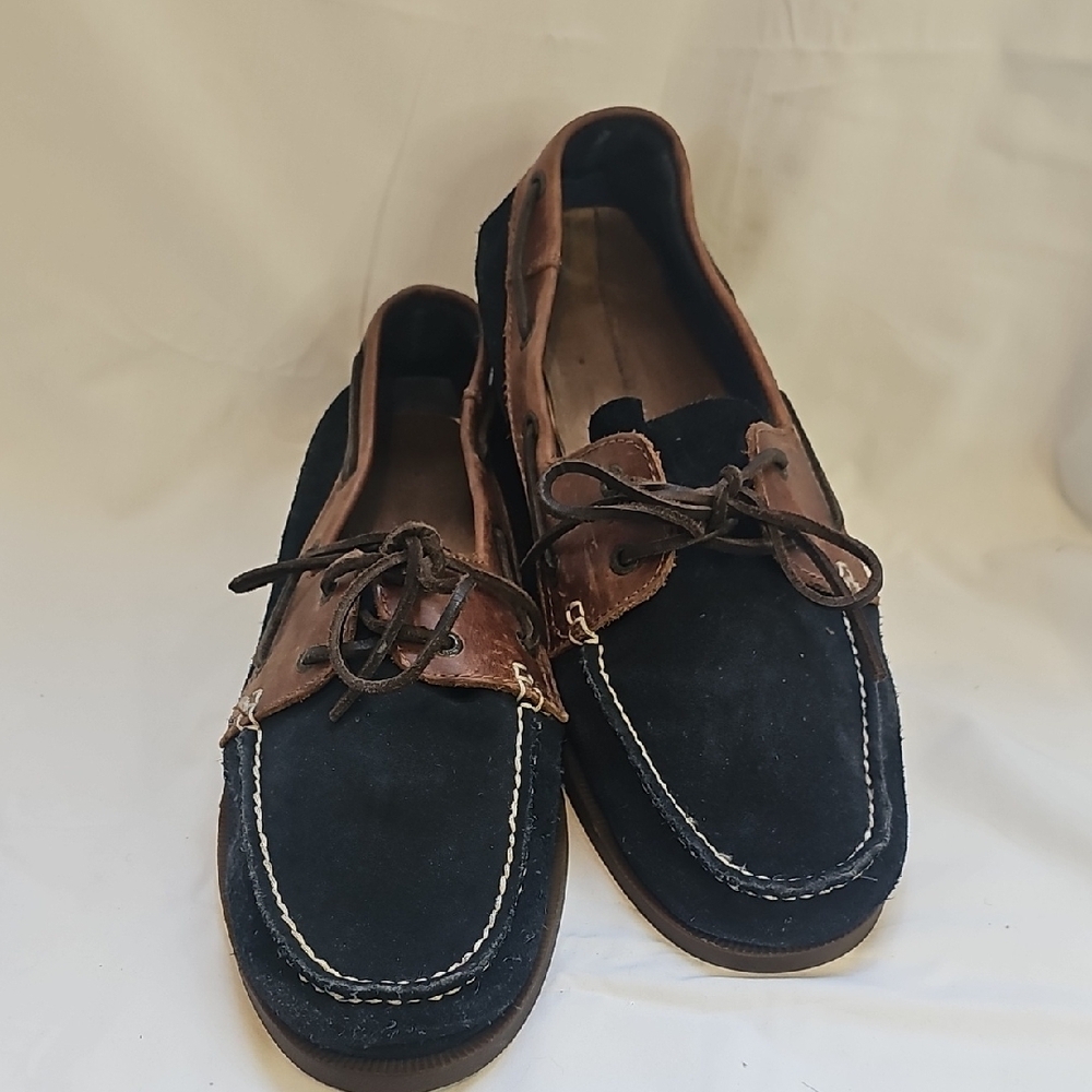 G.H. Bass & Co. Black and Brown Slip-On Loafers with Suede and Leather